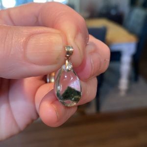 Green garden quartz)phantom) pendant with 925 SS